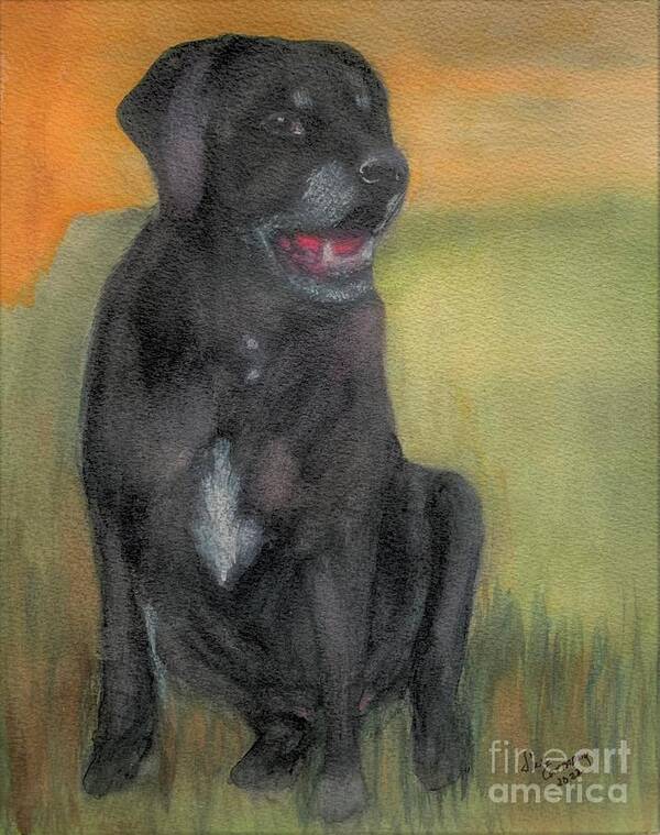Dog Poster featuring the painting Cooper by Sue Carmony