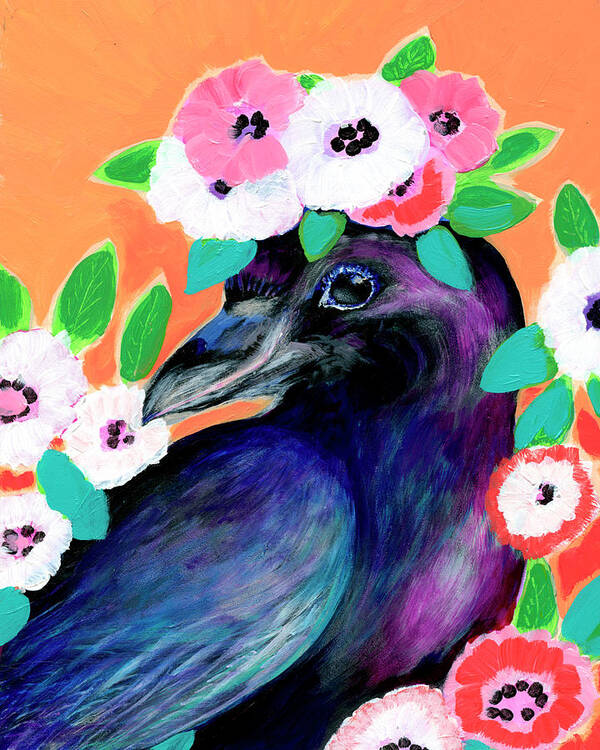 Raven Poster featuring the painting Crow Princess by Jennifer Lommers