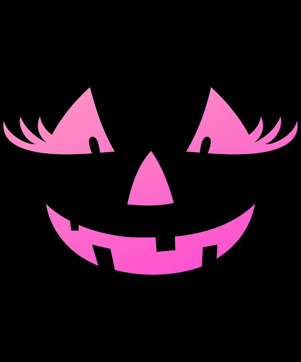 Cute Poster featuring the digital art Cute Pink Pumpkin Jack O Lantern Halloween by Flippin Sweet Gear