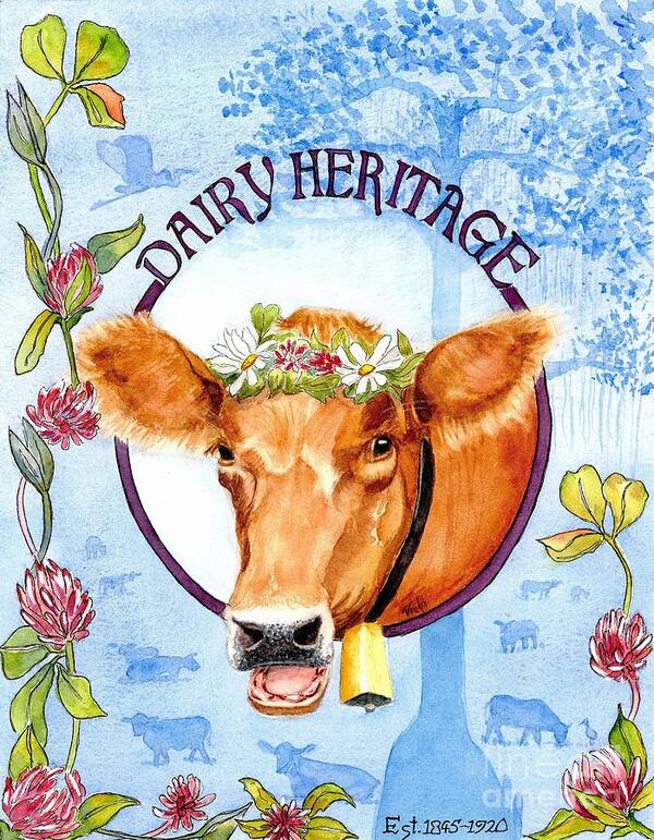 Watercolor Poster featuring the painting Dairy Heritage by Vicki B Littell