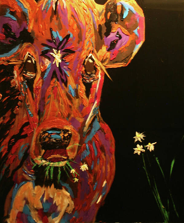 Cow Poster featuring the painting DAisy by Marilyn Quigley