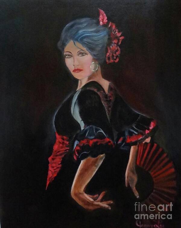 Spanish Dancer Poster featuring the painting Dancer by Jenny Lee