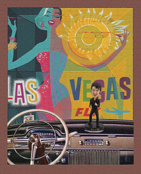 Dashboard Poster featuring the digital art Dashboard / Elvis by David Squibb
