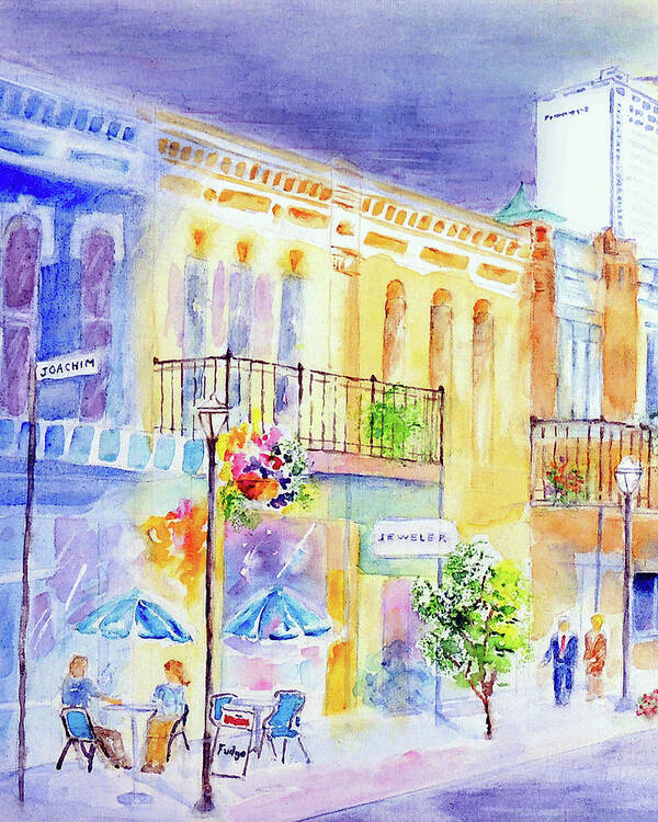 Mobile Poster featuring the painting Dauphin Street in Mobile by Jerry Fair