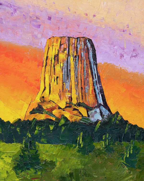Painting Poster featuring the painting Devil's Tower by Mark Ross