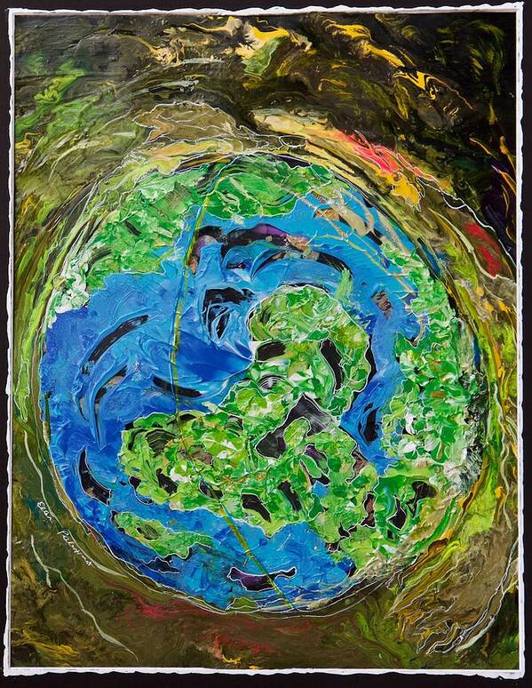 Wall Art Poster featuring the painting Earth Embraced - Vertical by Ellen Palestrant