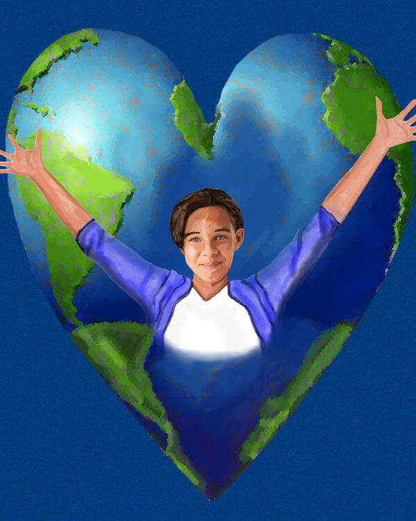 Nature Poster featuring the mixed media Earth Love by Judy Cuddehe