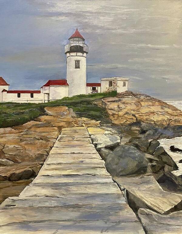 Painting Poster featuring the painting Eastern Point Lighthouse by Paula Pagliughi