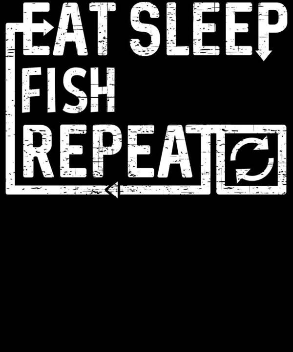 Cool Poster featuring the digital art Eat Sleep Fish by Flippin Sweet Gear