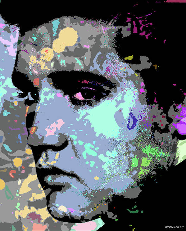 Psychedelic Poster featuring the digital art Elvis Presley psychedelic portrait by Movie World Posters