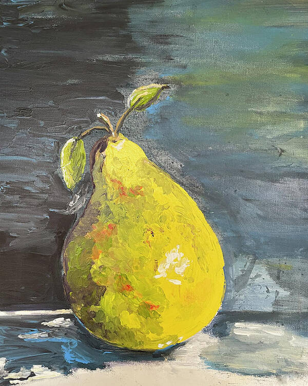 Pear Poster featuring the mixed media French Pear by Linda Bailey