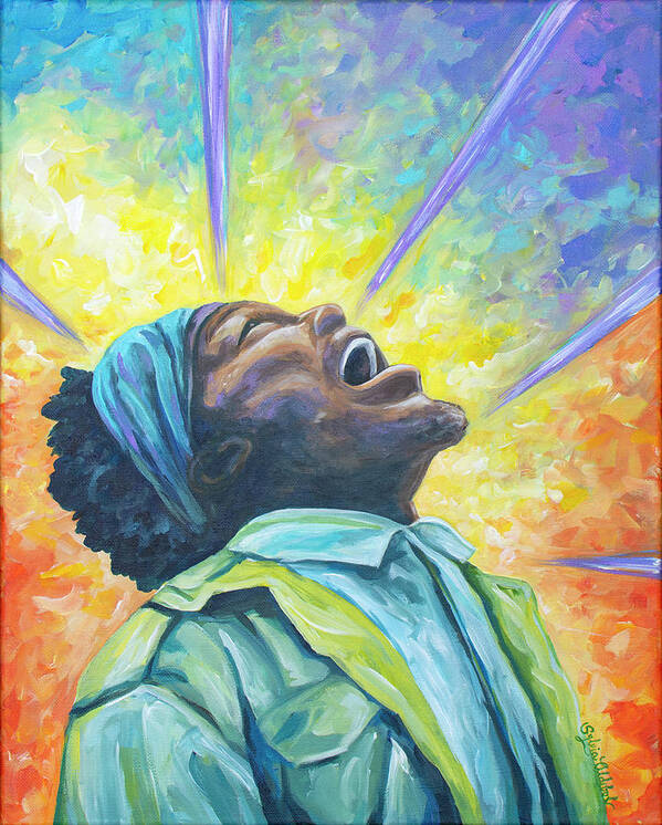 African American Poster featuring the painting Exclamation of the Soul by Sylvia Aldebol