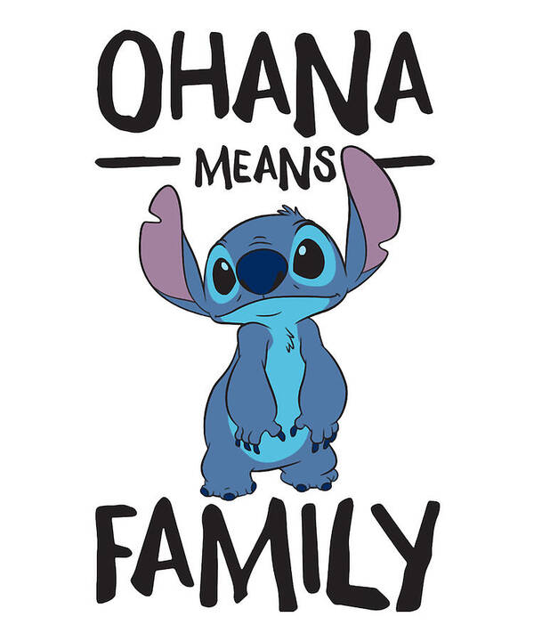 Stitch, Watercolor, Poster, Ohana Means Family, Disney's Lilo and