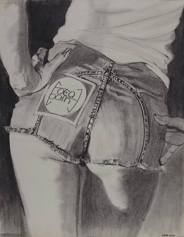 Charcoal Pencil On Paper Poster featuring the drawing Back In The Seventies by Sean Connolly