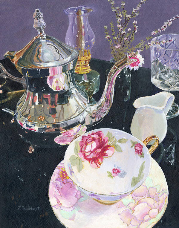Still Life Poster featuring the painting Formal Tea by Lynne Reichhart
