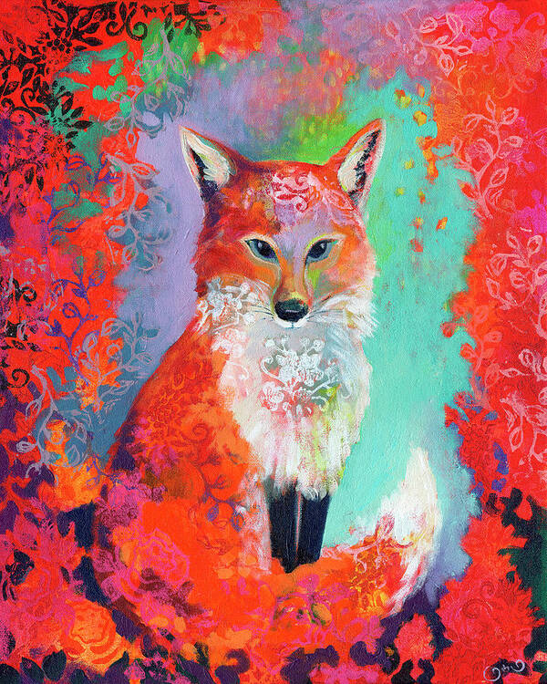 Fox Poster featuring the painting Fox Charming by Jennifer Lommers
