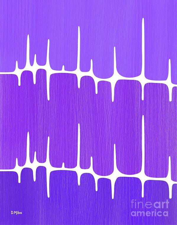 Sounds Waves Poster featuring the digital art Frequency in Purples 2 by Donna Mibus