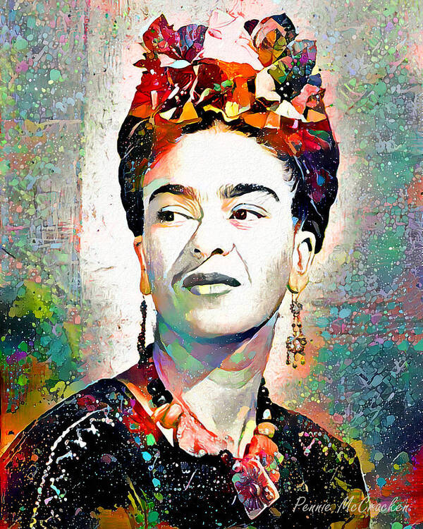 Frida Kahlo Poster featuring the digital art Frida Kahlo by Pennie McCracken