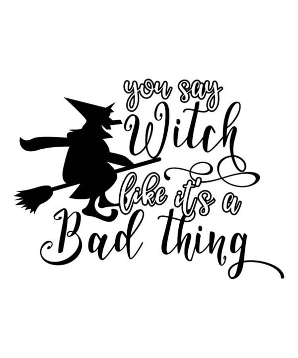 Funny Halloween Gifts Poster featuring the digital art Funny Halloween Gifts - Witch by Caterina Christakos