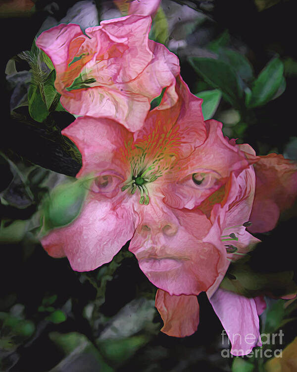 Surreal Poster featuring the photograph Girl in the Azaleas by Neala McCarten