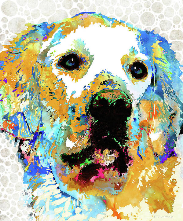 Dog Poster featuring the painting Golden Retriever Art - Pure Gold - Sharon Cummings by Sharon Cummings