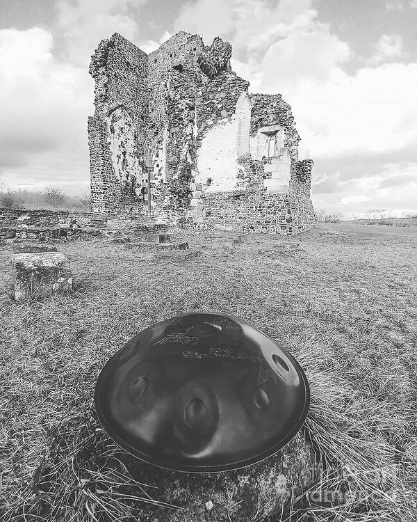 Ruin Poster featuring the photograph Handpan at ruins by Alexa Szlavics