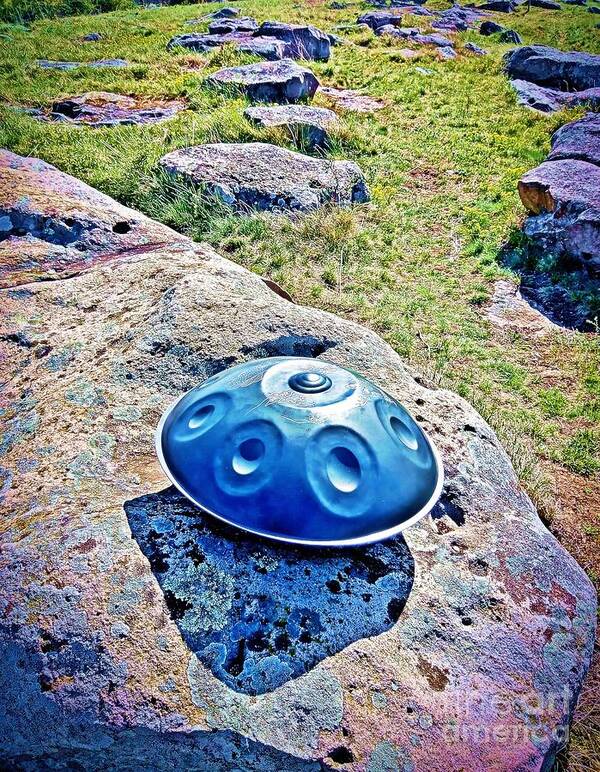 Handpan Poster featuring the photograph Handpan on the rock by Alexa Szlavics