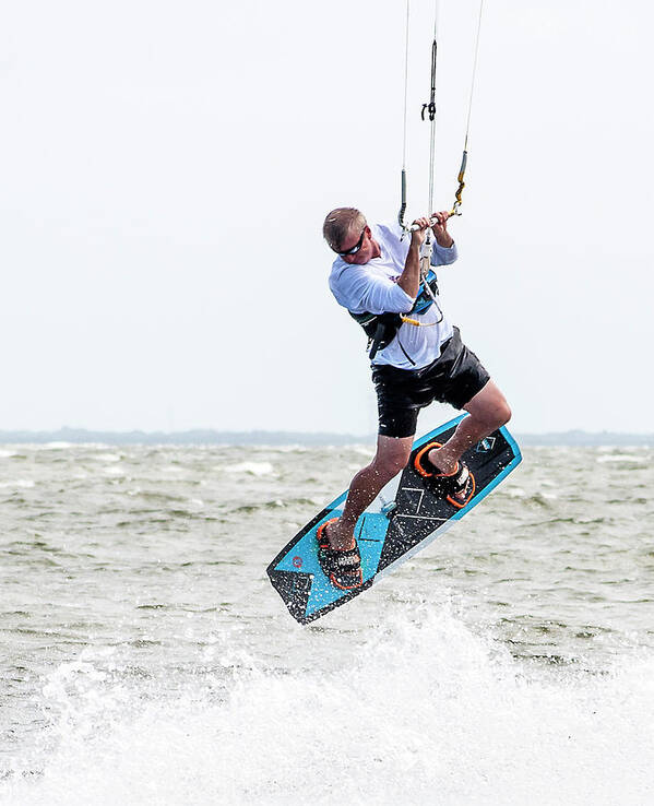 Kitesurfing Poster featuring the photograph Hanging In There by Norman Johnson