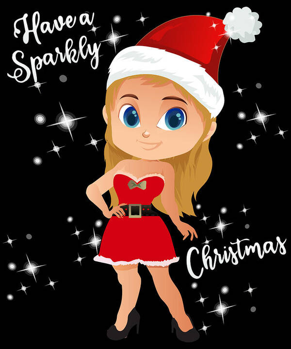 Christmas 2023 Poster featuring the digital art Have a Sparkly Christmas Girls by Flippin Sweet Gear