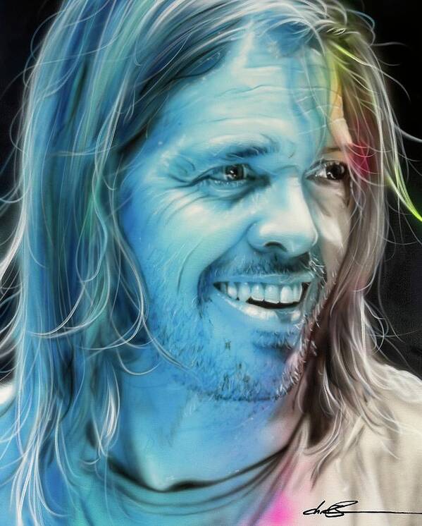 Taylor Hawkins Artwork Poster featuring the painting Hawkins Forever - Original Painting of Taylor Hawkins by Christian Chapman Art