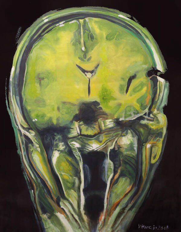 #art Poster featuring the painting Head Study 70 by Veronica Huacuja