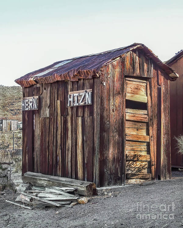 Outhouse Poster featuring the photograph Hizn And Hern, Outhouse, California Ghost Town by Don Schimmel