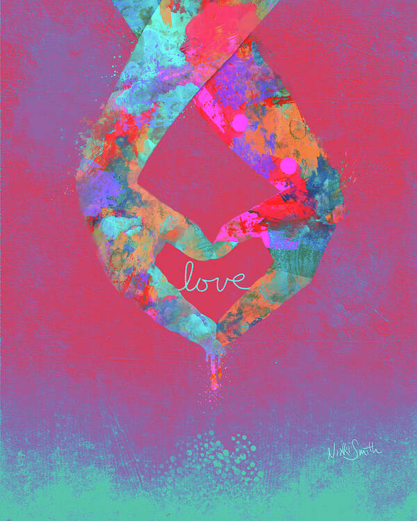 Love Poster featuring the digital art Holding Hands In Love by Nikki Marie Smith