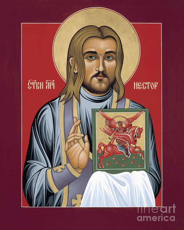Holy New Martyr St Nestor Savchuk Poster featuring the painting Holy New Martyr St Nestor Savchuk 069 by William Hart McNichols