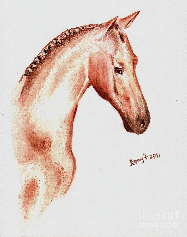 Horse Painting Poster featuring the painting Horse as smooth as bronze by Remy Francis