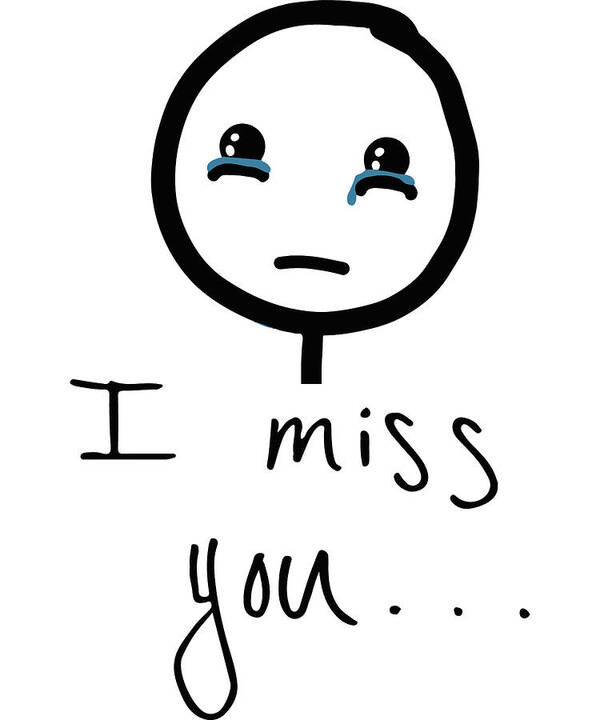 I miss You Stickman sketch, Tears Crying Internet meme Happiness, Super Sad  Face, smiley, sadness Poster by Mounir Khalfouf - Fine Art America