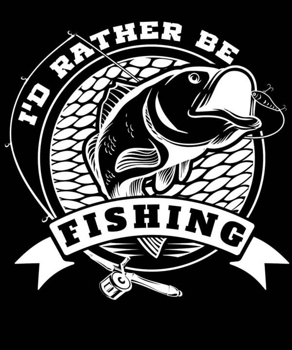 Id Rather Be Fishing product Funny Gift for Fisherman Poster by Art  Frikiland - Pixels