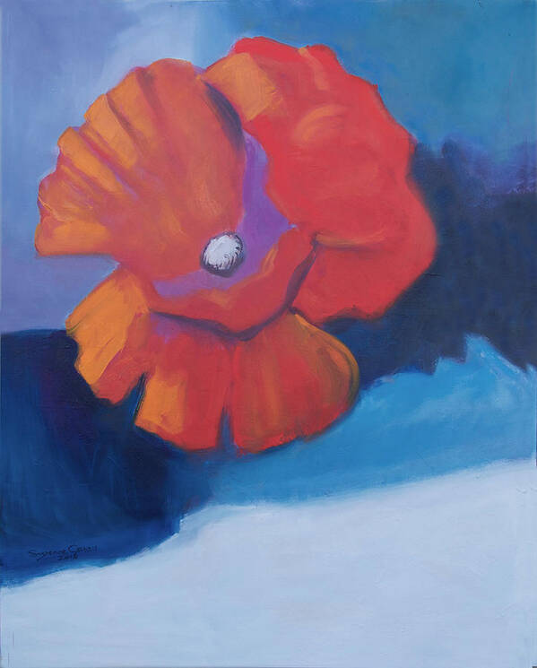 Poppy Poster featuring the painting I'm All Smiles by Suzanne Giuriati Cerny