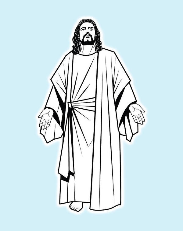 Pencil Sketched Hand Drawing Artwork ''Jesus Christ