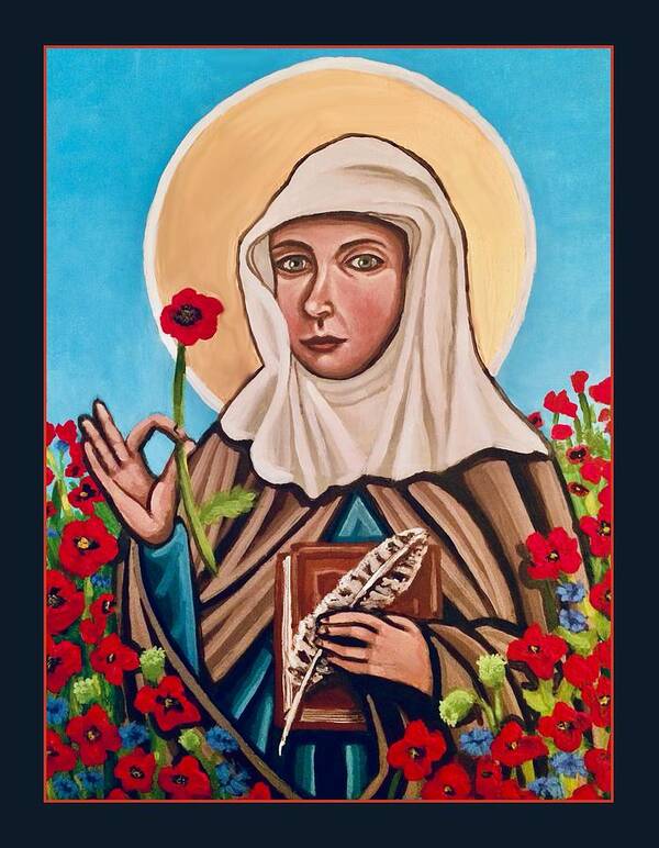 Religious Poster featuring the painting Julian of Norwich by Kelly Latimore