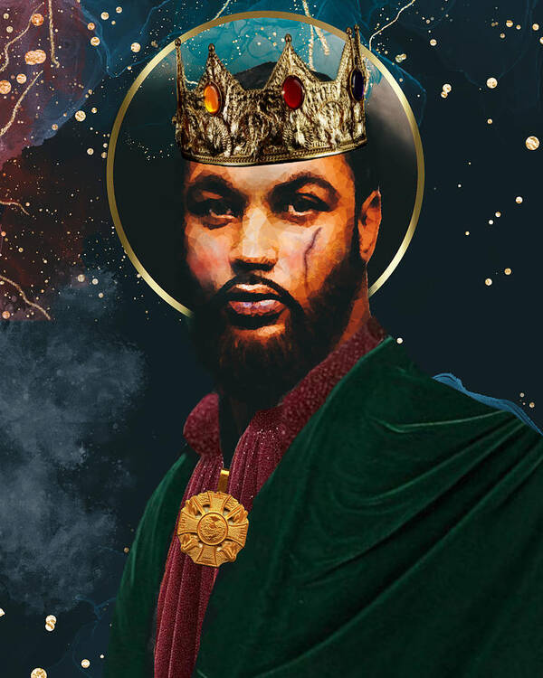 King Poster featuring the mixed media Khaos by Canessa Thomas