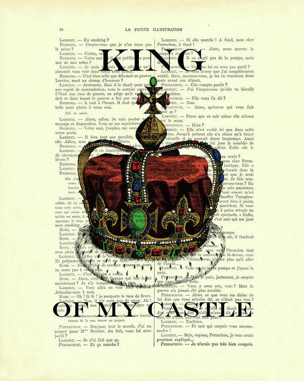 King Of My Castle Poster featuring the mixed media King of my castle by Madame Memento