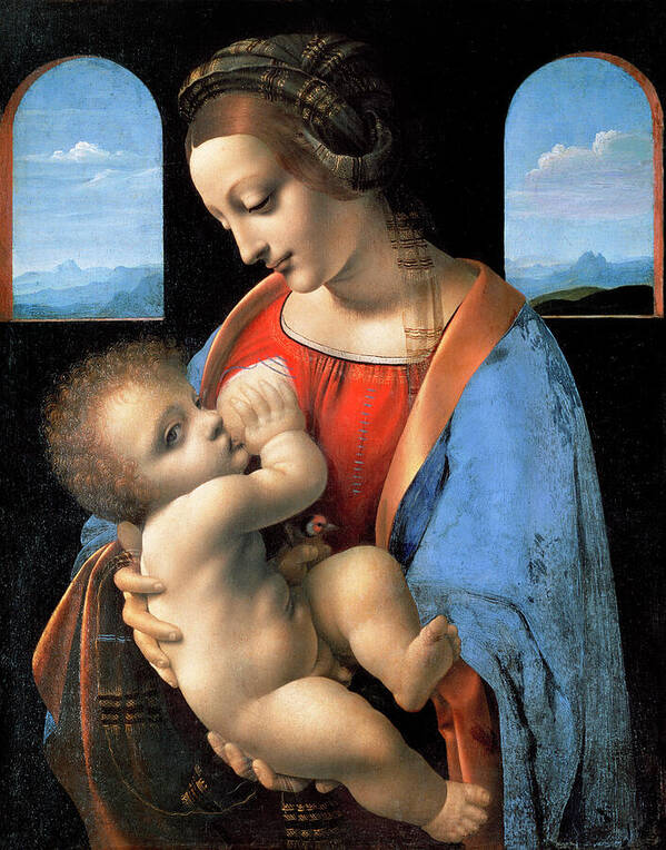 Leonardo Da Vinci's Madonna Litta (mid 1490s) Famous Painting Poster featuring the photograph Leonardo da Vinci's Madonna Litta by Bob Pardue