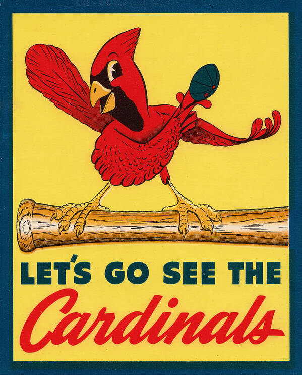 St. Louis Poster featuring the mixed media Let's Go See The Cardinals by Row One Brand