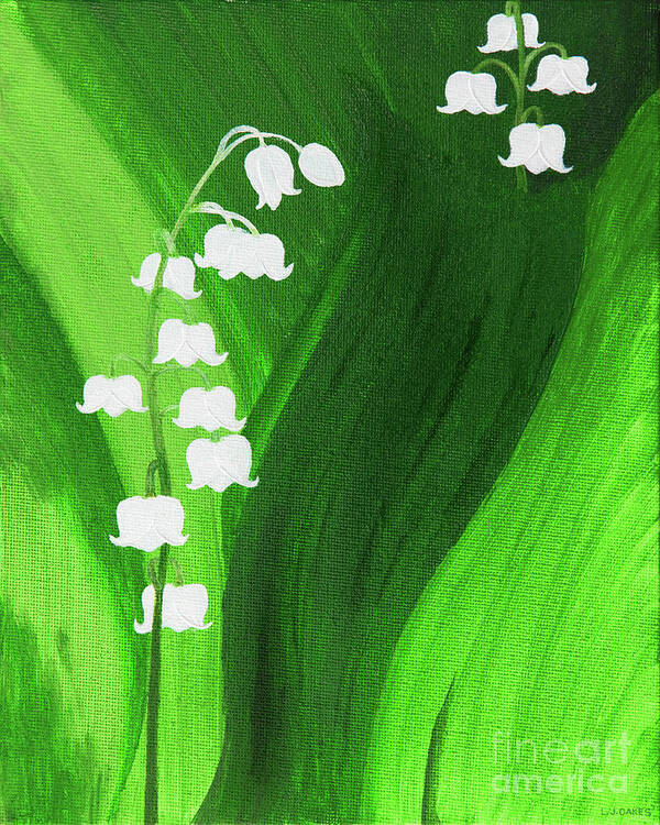 Lily Of The Valley Poster featuring the painting Lily of the Valley by L J Oakes