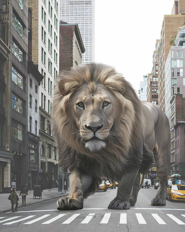 Surreal Poster featuring the digital art Lion King by Swissgo4design