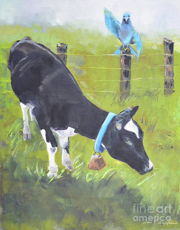  Poster featuring the painting Lovey Dovey and Bessie by Jan Dappen