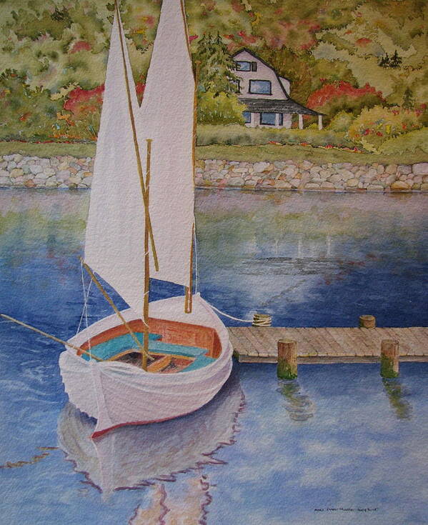 Sailboat Poster featuring the painting MaineSail One by Mary Ellen Mueller Legault