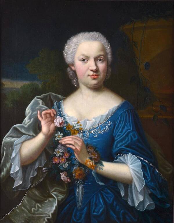 Margaretha Poster featuring the painting Margaretha Eva Nicolasia Six 1729-1800 by Theodorus Caenen