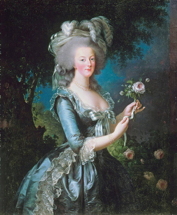 Marie Antoinette Poster featuring the painting Marie Antoinette with a Rose by Long Shot
